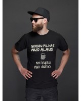 Marškinėliai GERIAU PILVAS NUO ALAUS NEI KUPRA NUO DARBO