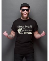Marškinėliai GIMĘS ŽVEJOTI, BET PRIVERSTAS DIRBTI