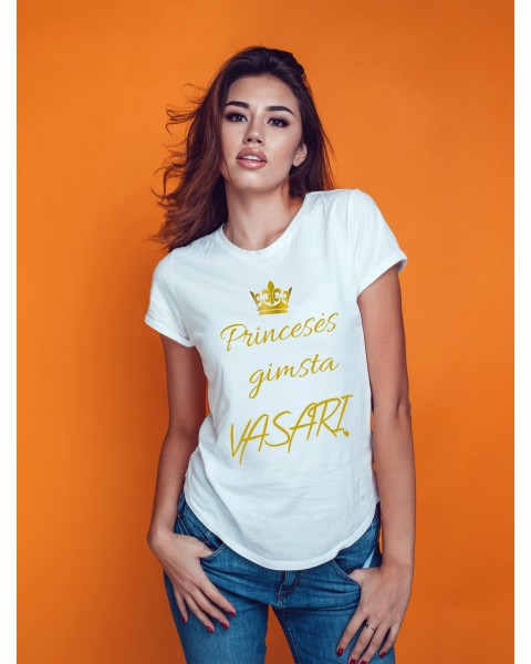 Marškinėliai PRINCESĖS GIMSTA - ĮRAŠYK SAVO MĖNESĮ