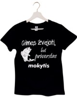 Marškinėliai paaugliui GIMĘS ŽVEJOTI, BET PRIVERSTAS MOKYTIS